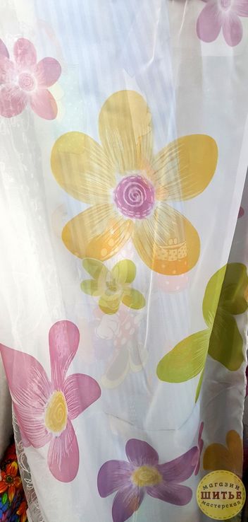 Вуаль с принтованным рисунком Цветы 280 см в Магазине-мастерской ШИТЬЕ в Кемерово